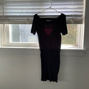 Free people ribbed black fitted dress